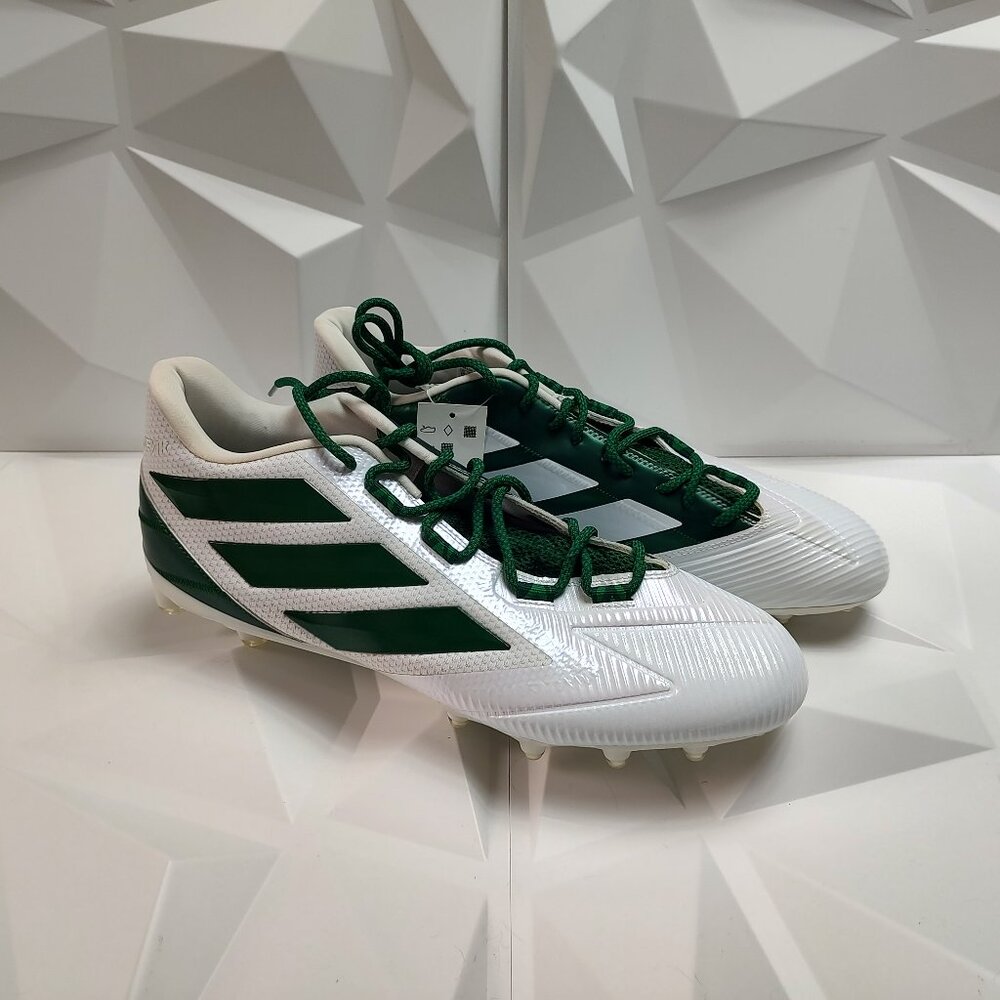 Adidas Mens Football Cleats 17 White Green Shoe Lacrosse Freak Carbon Low - Picture 10 of 14